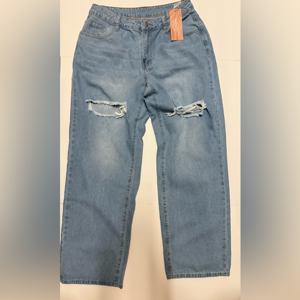 SHEIN Women's Medium Blue Wide Leg Jeans